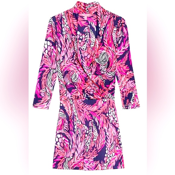 Lilly Pulitzer Felizia Silk Faux Wrap Dress - Picture 15 of 16